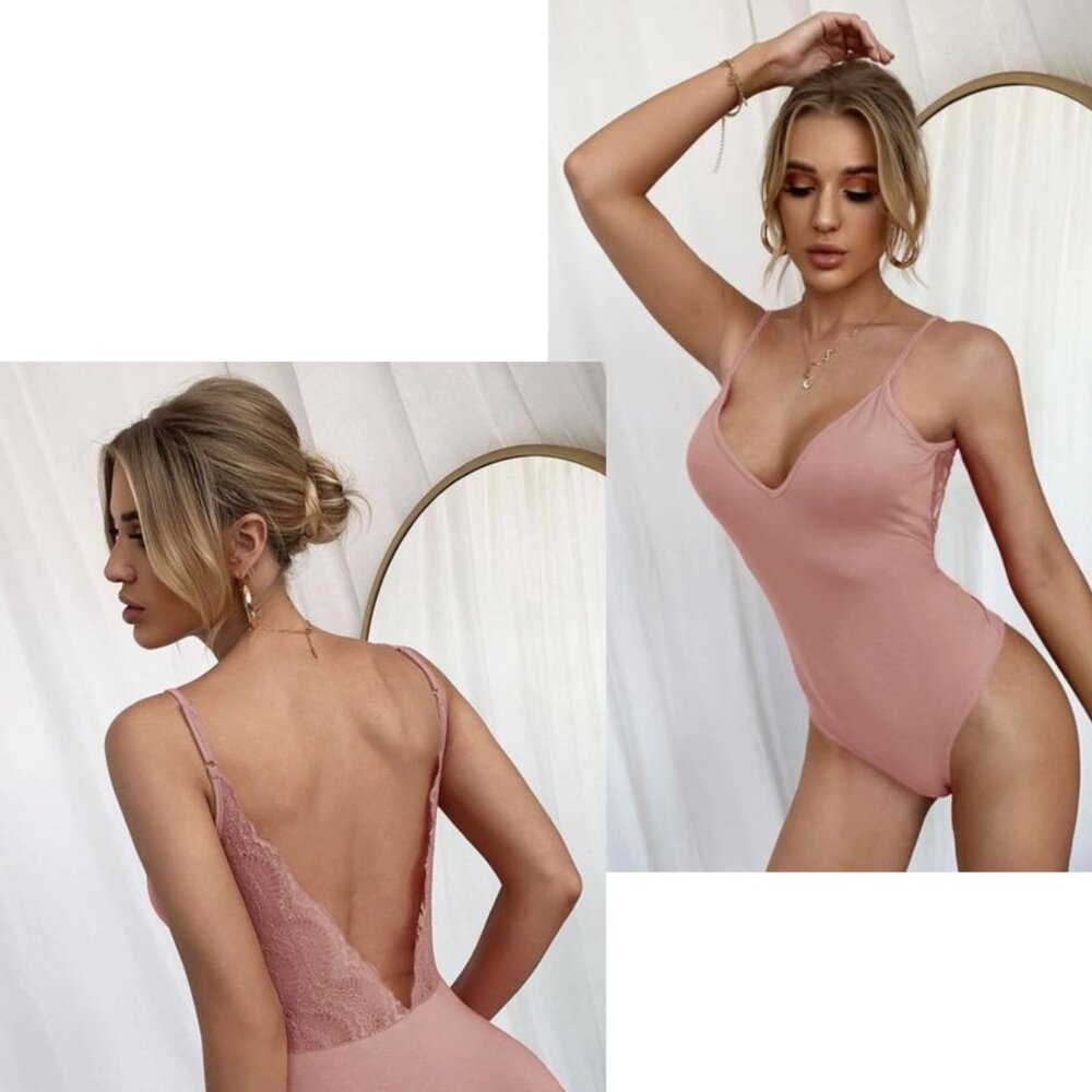 Sexy Open Back Lace Bodysuit